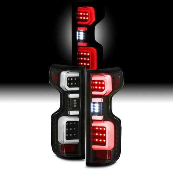 AKKON - Fits 2019-2022 Chevy Silverado 1500 | 2021 2500HD/3500HD New [Halogen Type] Black Tail Lights Brake Lamp Pair Left Right