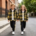thumbnail image 2 of Enyan Boys Clothes for 3T 4T 5T 6T 7T Kid Toddler Flannel Plaid Hoddie Shirt Top+Pant Set 2 Piece Fall Winter Clothes（Light Yellow,4 Years）, 2 of 7