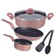 thumbnail image 3 of Batería de Cocina EKCO Rosa de 6 Piezas de Aluminio con Antiadherente DuraflonÂ® PRO, 3 of 3