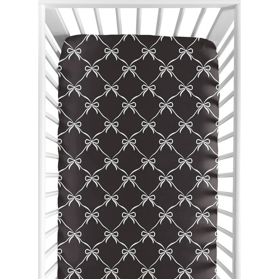 Sweet Jojo Designs Ballerina and Ballet Bows Black Girls Fitted Crib Sheet