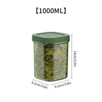 Bigersell Food Storage Containers w/ Lids Clear Plastic Stackable Food Canisters for Flour Cereal Pasta Kitchen Pantry Organization Storage Bin C