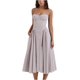 thumbnail image 3 of Vestido moldeador de cintura con corpiño floral para mujer, con cremallera, cuello en forma de corazón, sin mangas, con abertura, vestidos de verano plisados, 3 of 5