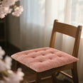 thumbnail image 5 of Cinvoph 16"x16" Thickened Chair Cushions Solid Color Velvet Seat Cushion for Dining Chairs Non-Slip Plush Luxurious Washable Seat Pad, Soft Cozy for Kitchen Home Office Decor, Pink, 5 of 6