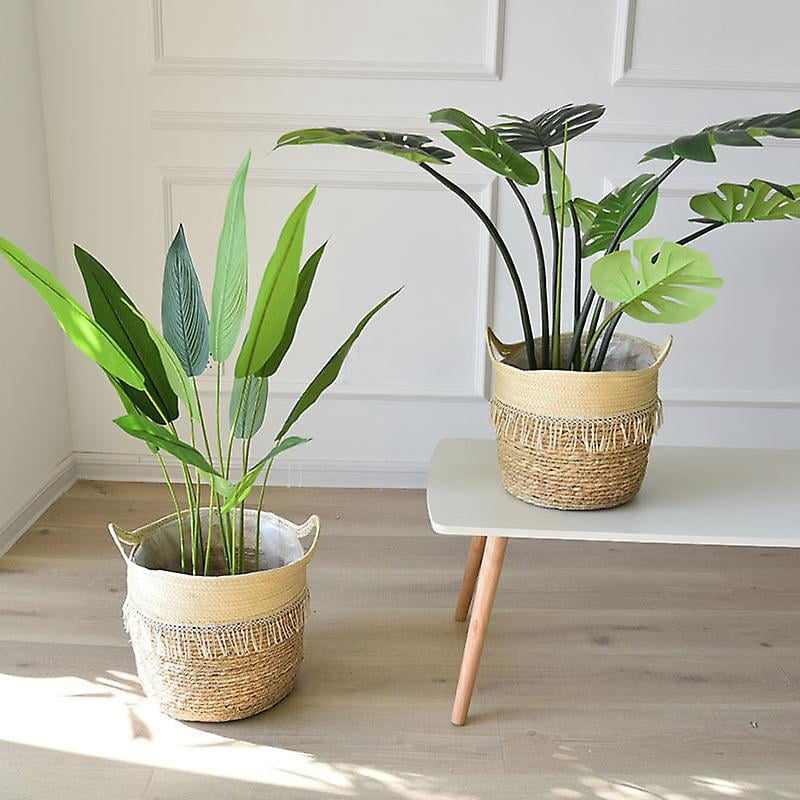 Panier À Plantes D'Intérieur - Cache Pot En Corde De Coton - Décoration Intérieure - Blanc