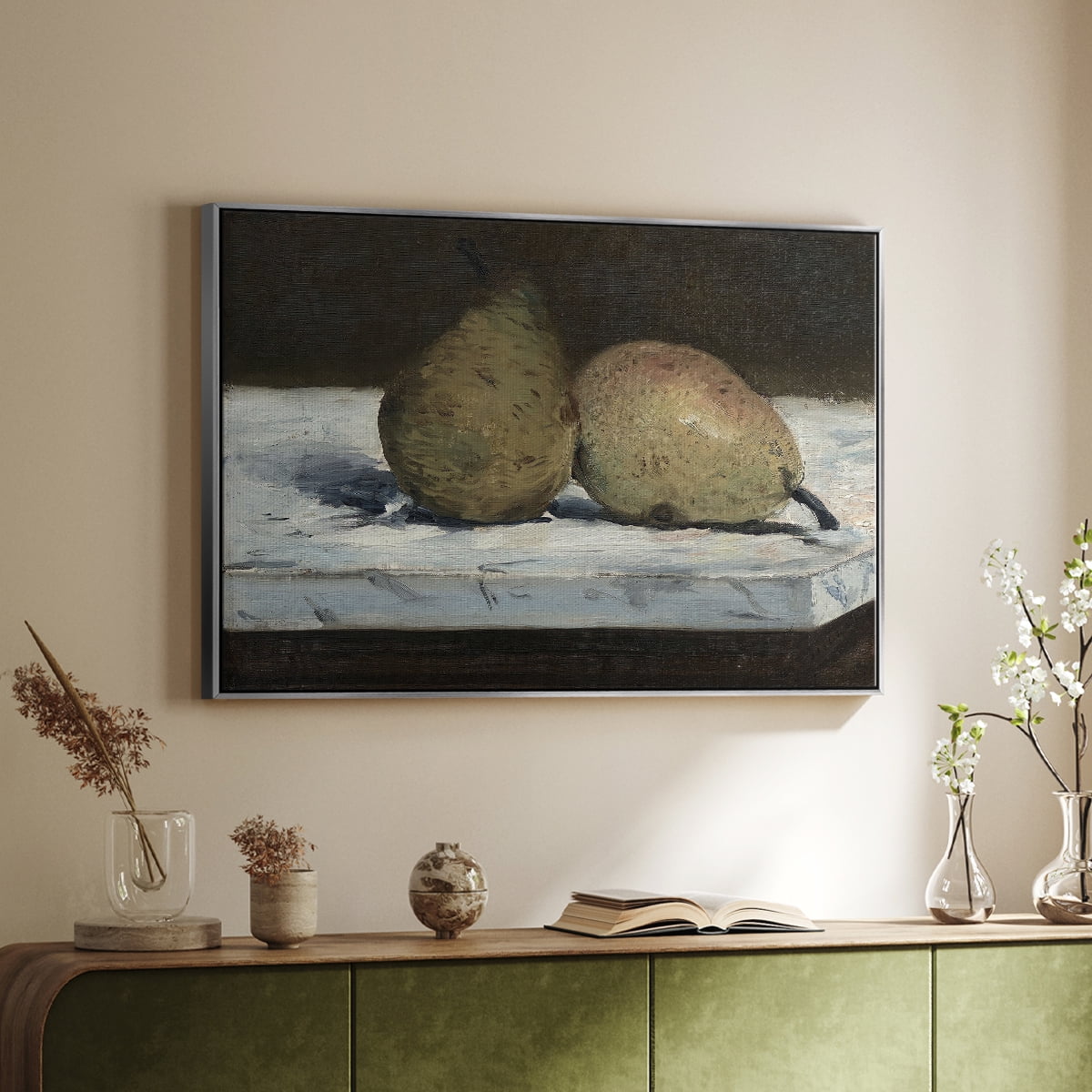 Vintage Botanical Print-VIII By Wexford Home Framed in Silver Wood Gallery Wrapped Canvas 25 in. x 37 in.