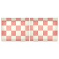 thumbnail image 3 of Peach Cream Check Pattern Tier Curtains Tier Kitchen Living Room Bedroom Balcony 2 Panels 27x36 Inch, 3 of 9