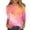 Orange, variant on Tie Dye Tee Shirts for Women 3/4 Sleeve Crew Neck Casual Loose Fit Pullover Top Spring Summer Women Clothes