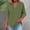 *Army Green, variant on ClodeEU Women's Linen Blend V Neck 3/4 Sleeve Shirt,Loose Fit Casual Button Blouse Tops Army Green,Womens Plus L