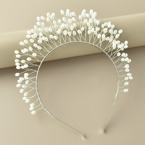 Nvzi -b Bridal Flower Wedding Hair Pins Crystal Pearl Hair Combs Clips Headpiece Gold Wedding Hair Accessories Jewelry with Rhinestone for Brides Bridesmaids Women Girls (Silvery A)