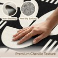 thumbnail image 6 of ODIKA 8'x10' Washable Area Rug Non-Shedding, Easy Care, Black White Geometric Leaf and Stripe Design Elegant Contrast with Abstract Botanical for King Size Bedroom Under Bed, Master Suite, 6 of 7