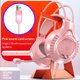 thumbnail image 4 of Cateissary Auriculares para juegos con cable, micrófono giratorio portátil de 360 ​​grados, USB 5V, barra de red interior, auriculares para Cables de audio/vídeo Rosado, 4 of 6