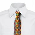 thumbnail image 2 of Geometric Necktie, Native Folk Motif Grid, Dress Tie, 3.7", Multicolor, by Ambesonne, 2 of 3