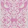 thumbnail image 4 of HomeRoots 676906 8 x 10 ft. Blush & Ivory Damask Washable Machine Made Rectangle Area Rug with UV Protection, 4 of 9