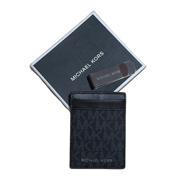 TARJETERO MICHAEL KORS ORIGINAL MONEY CLIP BOX SET NEGRO HOMBRE Walmart en linea