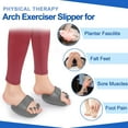 thumbnail image 6 of Arch support, suitable for plantar fasciitis, flat feet, arch exercise slippers, hallux valgus corrector, toe separator, calf strengthener, arch pain relief, soreness. Gray, 6 of 7