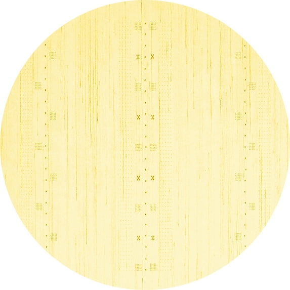 Ahgly Company Indoor Round Solid Yellow Modern Area Rugs, 5' Round