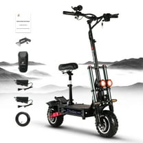 Powerful ZO03 Plus 55 mph 60Miles Long Range Electric Scooters, Dual Motor 6000W 11" Off-Road Tire E-Scooter Adults with Seat