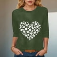 thumbnail image 2 of felwors Women's St Patricks Day Shirts Lucky Shamrock Clover Irish Tee Shirt Crewneck 3/4 Sleeve Holiday St Pattys Tops (Army Green, XL), 2 of 8
