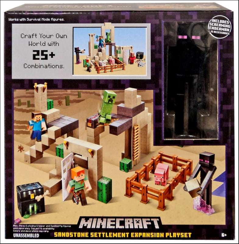 mattel minecraft survival mode playset