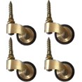 thumbnail image 1 of Solid Brass Furniture Casters, Old Style Rubber Swivel Wheels, Wheel Diameter 25mm, Load Capacity 150kg, With Threaded Stem, Suitable For Piano Legs, 1 of 4