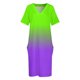 thumbnail image 4 of Vestido de novia con bolsillos sueltos, degradado en tonos morado neón y verde neón, vestidos de novia para fiestas, vestidos largos con velo, 4 of 7