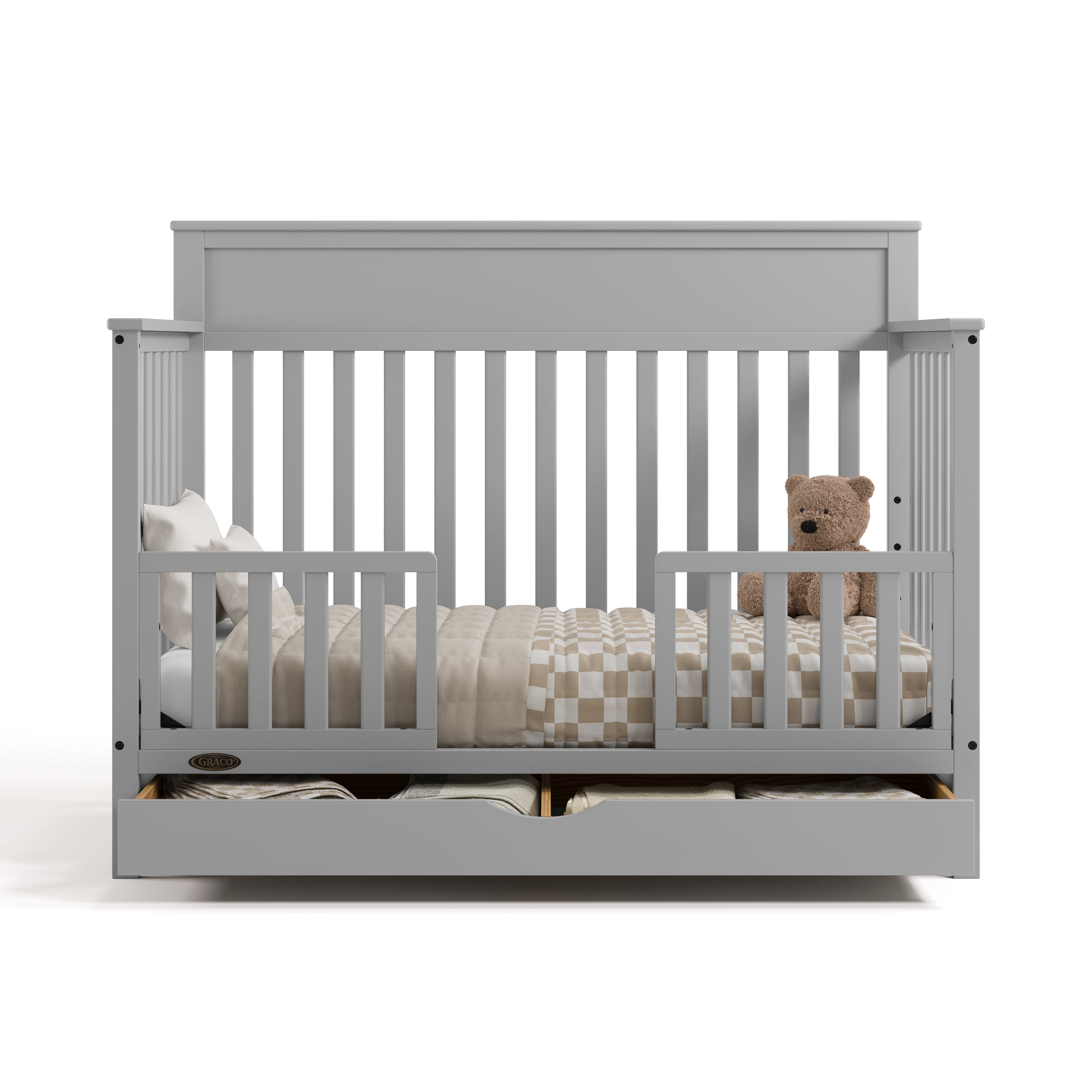 Graco Shiloh Convertible Baby Crib with Drawer, Pebble Gray