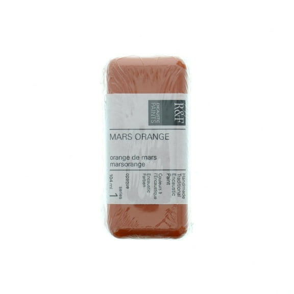 R&F Handmade Paints Encaustic Paint Cake, 104ml, Mars Orange