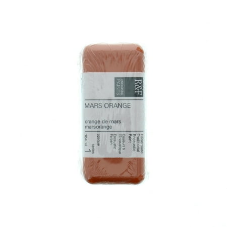 UPC: 0836943001183 | R&F Handmade Paints Encaustic Paint Cake 104ml Mars Orange