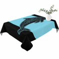thumbnail image 2 of Black Blue Dolphin Table Cloth Waterproof Tablecloths, Summer Beach Coastal Modern Art Tablecloth Dining Table Cover for Kitchen Party Tabletop Outdoor, Rectangle Tablecloth 52x70 Inch, 2 of 9