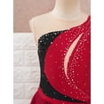 thumbnail image 5 of YONGHS Kids Girls Sleeveless Figure Ice Roller Skating Dress Sparkly Mesh Splice Ballet Leotard Tutu Dress Burgundy 14, 5 of 7