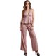 thumbnail image 1 of Conjunto para Mujer 2 Piezas Blusa Halter Escote Profundo y Pantalón Recto Rayado, 1 of 5