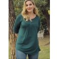 thumbnail image 5 of FOLUNSI Womens Plus Size Tunic Tops Long Sleeve Casual Floral Henley Shirts M-4XL, 5 of 11