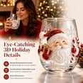 thumbnail image 7 of 3D Christmas Glass Art Cup, Santa Snowman Reindeer Tree Drinking Glasses, Christmas Stemless Wine Glasses, 3D Drinking Glass Cup for Coffee Cocktails Whiskey Soda, Unique Christmas Gift(B), 7 of 7
