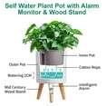 thumbnail image 2 of Flower Pots - 7. inch Plastic Plant Pots - Self Watering Planter with Stand, Modern Planter for Home & Garden, 2 of 6