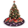 thumbnail image 4 of Christmas Tree Skirt, Breast Cancer Awareness3 Christmas Tree Decorations Indoor, Tree Skirts Mat With Tassel Trim for Halloween New Year Holiday Christmas Party Decor 30 Inches, 4 of 7