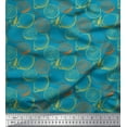 thumbnail image 1 of Soimoi Tissu en Velours Bleu Imprimé de Tranches de Citron par Yard 58 Pouces de Large, 1 of 3