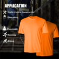 thumbnail image 4 of Radyan Hi-Vis Short Sleeve Safety T-Shirt, 20 Pack - 100% Polyester, Size: Adult, 4 of 5