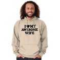 thumbnail image 3 of I Love My Awesome Wife Cute Husband Hoodie Hooded Sweatshirt Men Brisco Brands 3X, 3 of 6