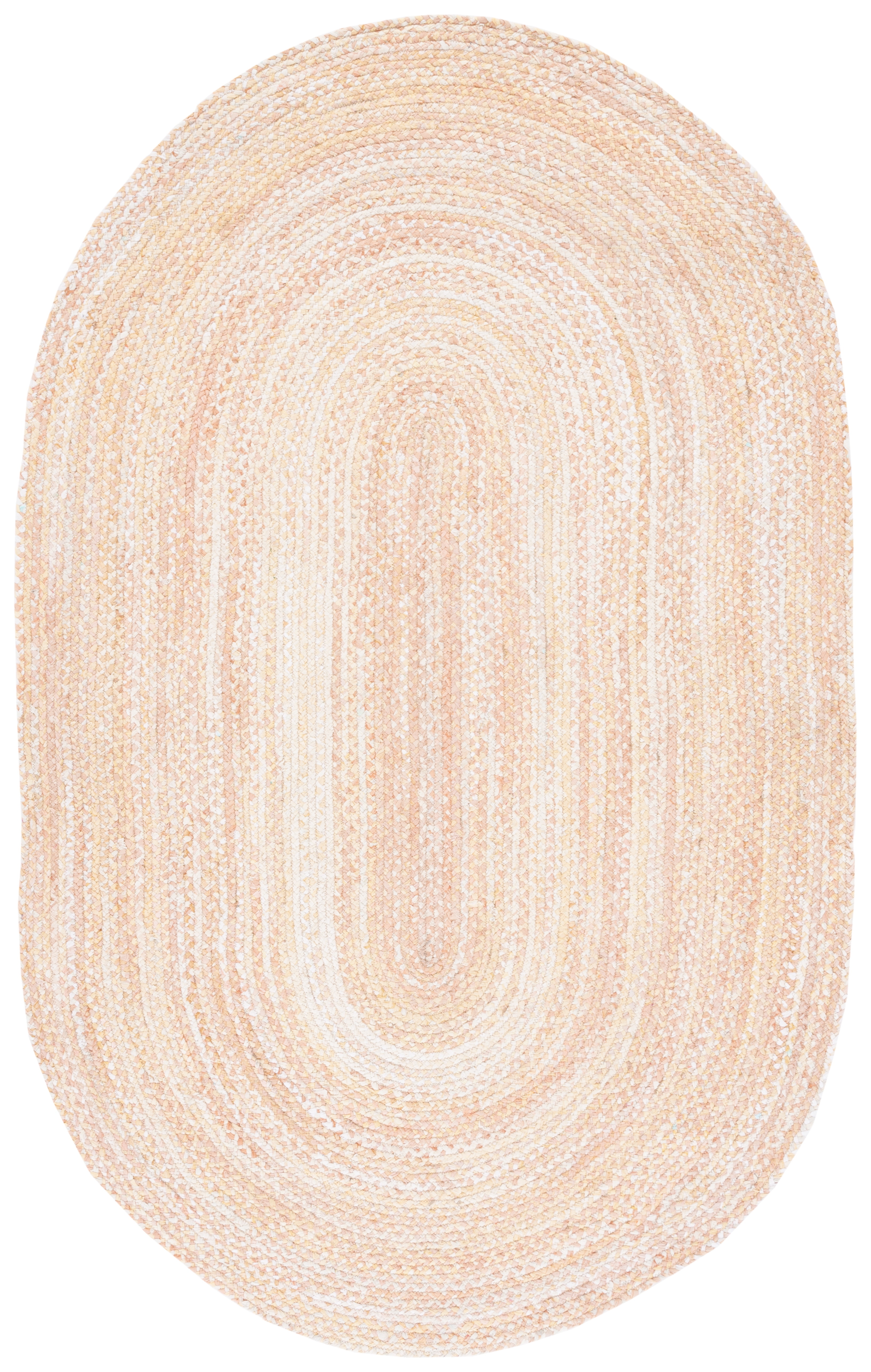 SAFAVIEH Braided Calvin Transitional Cotton Reversible Area Rug, Beige, 6' x 9' Oval