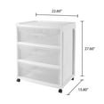 thumbnail image 6 of Mainstays 3-Drawer Plastic Storage Cart with Wheels, Arctic White, 6 of 6