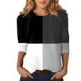 thumbnail image 1 of WEAIXIMIUNG T-Shirts pour Femmes T-Shirts Graphiques Hauts pour Femmes Manches Trois Quarts Coupe Ajustée Hauts Mignons Col Ras du Cou Coupe Ajustée T-Shirts à Demi-Manches, 1 of 5