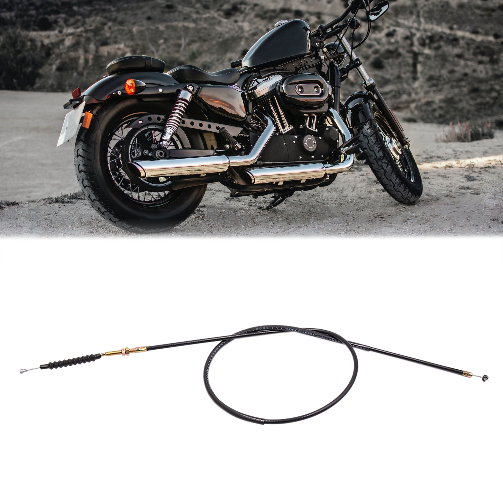 Unique Bargains 130cm Length Rubber Coated Motorcycle Motorbike Clutch Cable for CG200