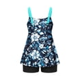 thumbnail image 5 of Fewfanhot Women's Swimwear Two Piece Tummy Control Bathing Suit, Floral Flowy Swim Tops with Short Swimwear, 5 of 9