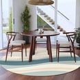 thumbnail image 3 of Abstract Wave Effect 7FT Round Area Rugs for Living Room Watercolor Blue Stripe Ultra-Thin Non-Slip Round Rugs Machine Washable Low Pile Circle Carpet for Bedroom Kitchen Nursery, 3 of 9