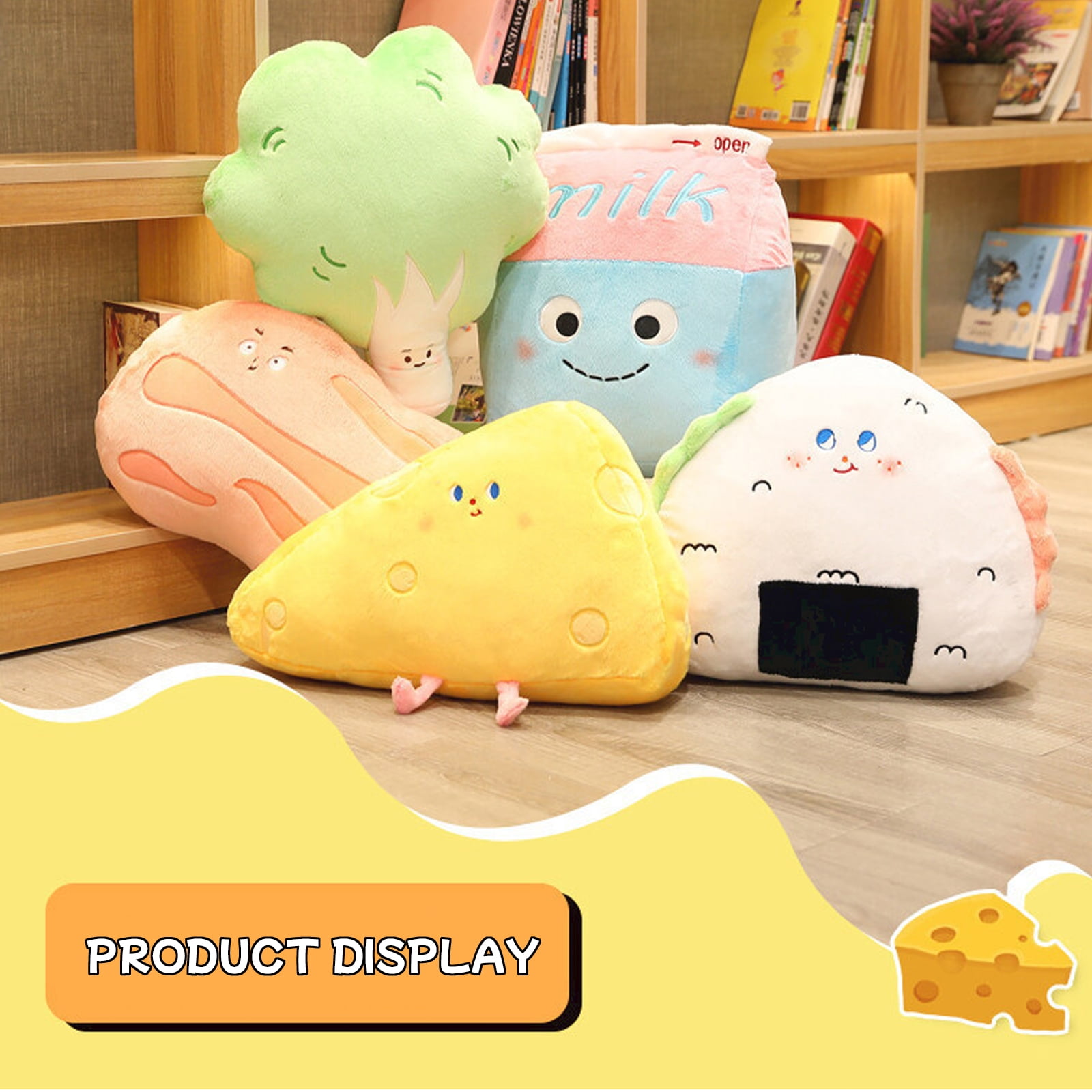 15.75Inch Large Peony Mochi Plushies Stuffed Animals, Kawaii Soft Plush Throw Pillow, Perfect Christmas New Year Birthday Valentines Easter Gifts, Easter Basket Stuffers
