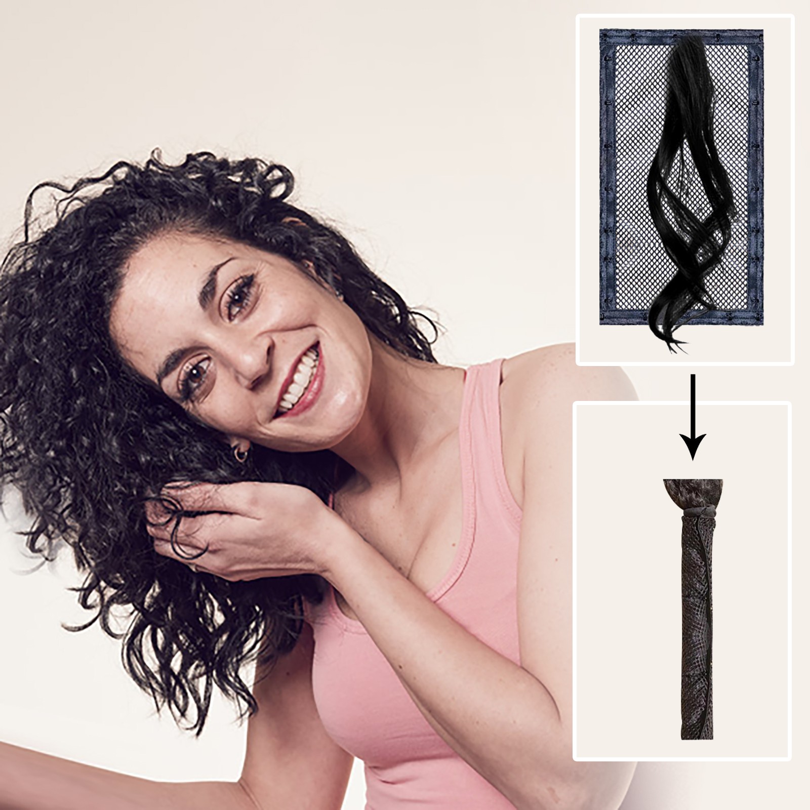 Sarini Length N Lock Haarstrecker – Netzwickel Für Lockiges Haar, 7x13 Zoll, Verstellbar, 2 Stück, Schwarz