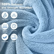 Bath Towels Set of 4, Large 28x 55 Bath Towels Highly Absorbent & Quick Dry, 100% Microfiber Bath Sheets, Soft Luxurious Towels for Bathroom Spa Hotel Gym, Blue