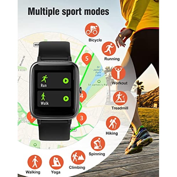 Reloj inteligente para teléfonos iOS y Android IP68 resistente al agua