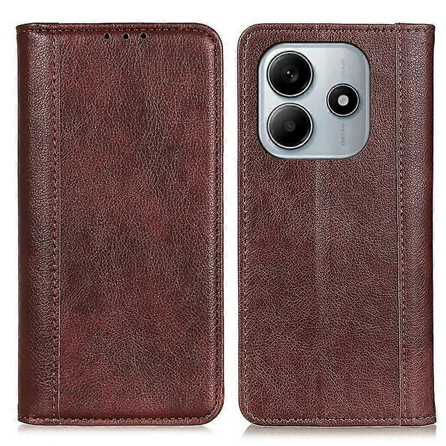 For Xiaomi Redmi Note 14 4G (164.84mm) Stand Case Split Leather Litchi Texture Wallet Phone Cover -