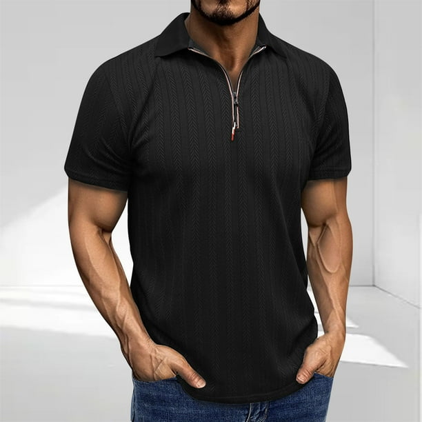 pstuiky camiseta de hombre, Camisa de manga corta para hombre, estilo étnico, informal, de color liso, con solapa y chaqueta camisetas de hombre xxl